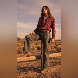 McAllen Women's Leather Western Cowboy Boots Tan Square Toe